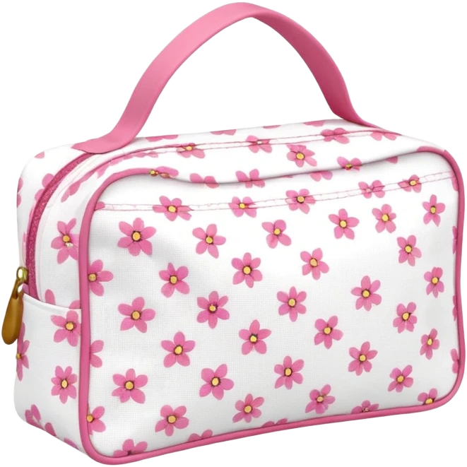 Toiletry bag with a pattern of little flowers pink sin asa emoji
