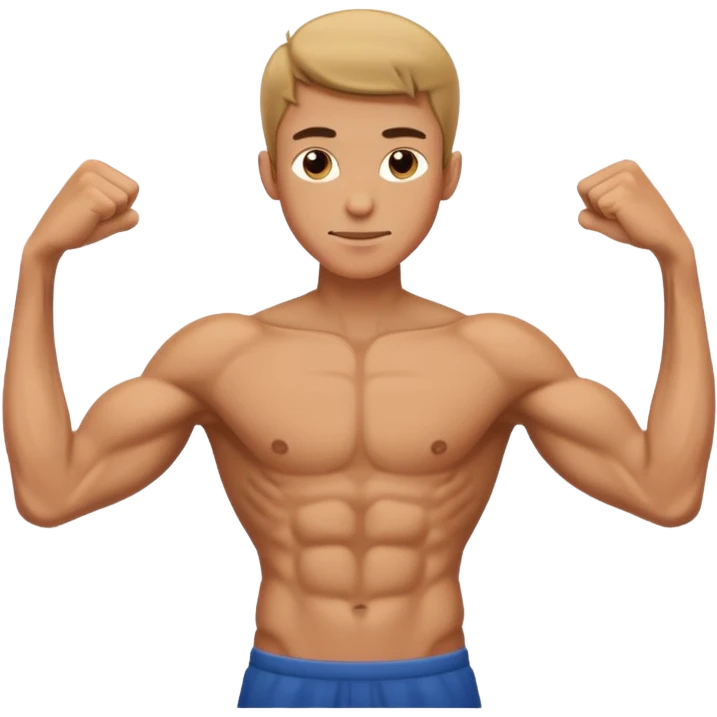 Man flexing skinny long arms emoji