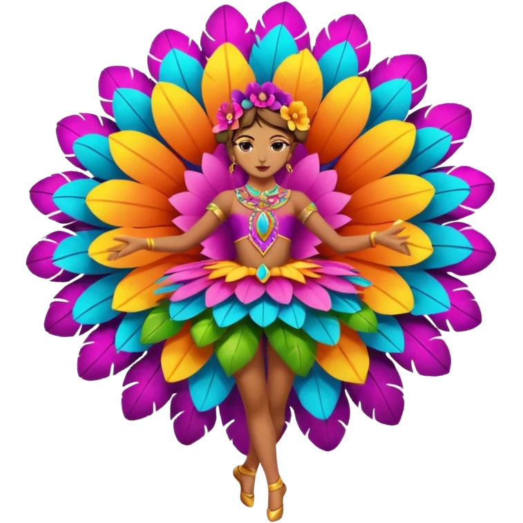 dancer on big flower float emoji