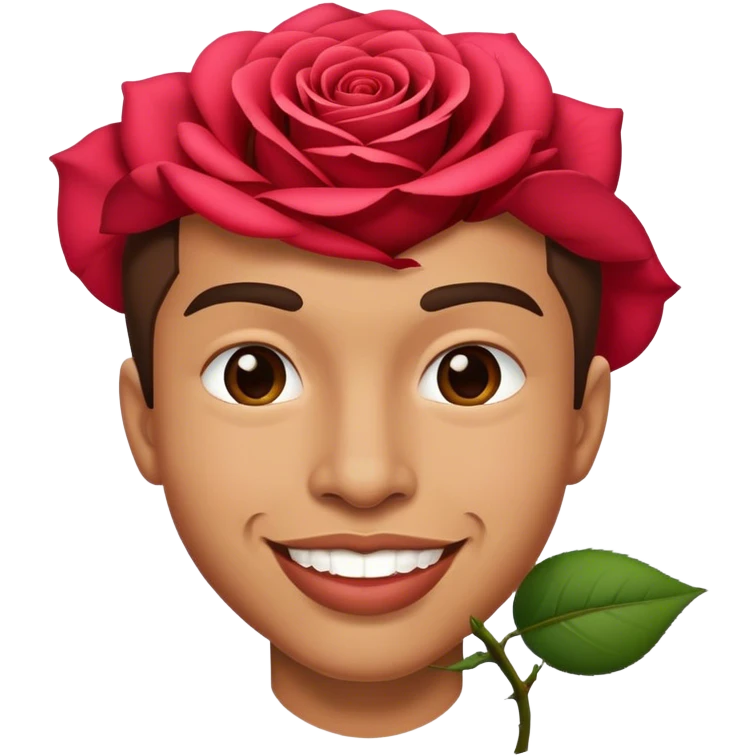 smirking emoji with rose in mouth  emoji