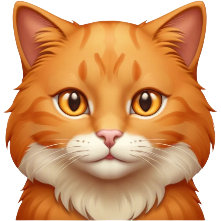 Orange cat with brown eyes front face emoji