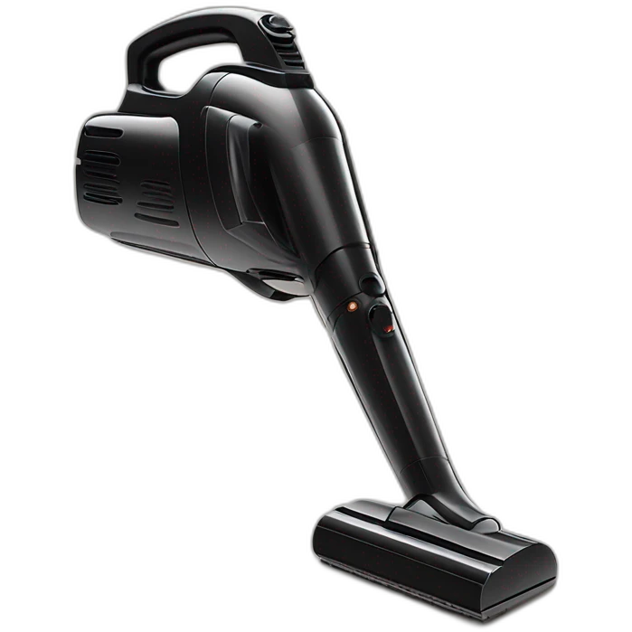 black high quality luxury expensive handheld mini vacuum cleaner shaped like a gun that has a narrow pointed end emoji