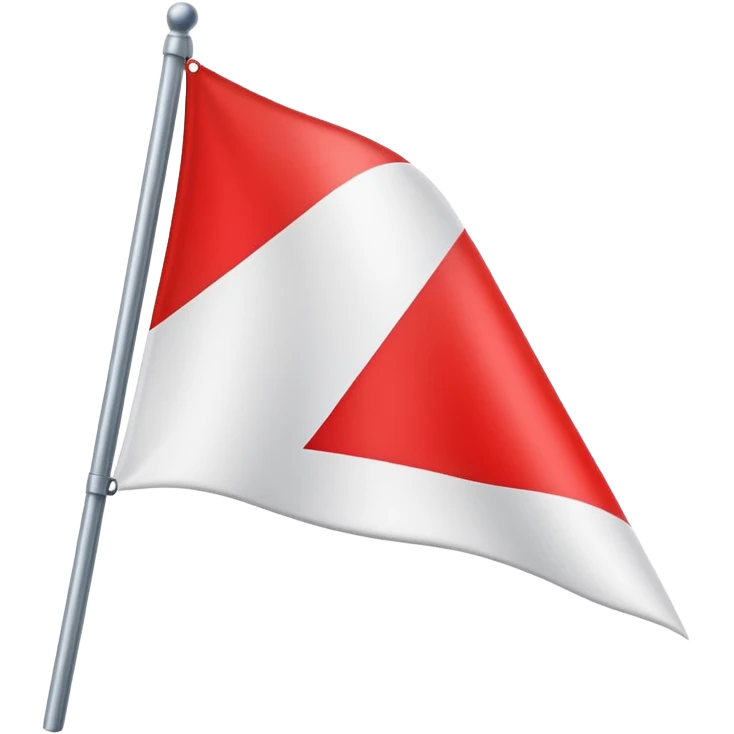 Bandeira toda branca com triângulo vermelho emoji