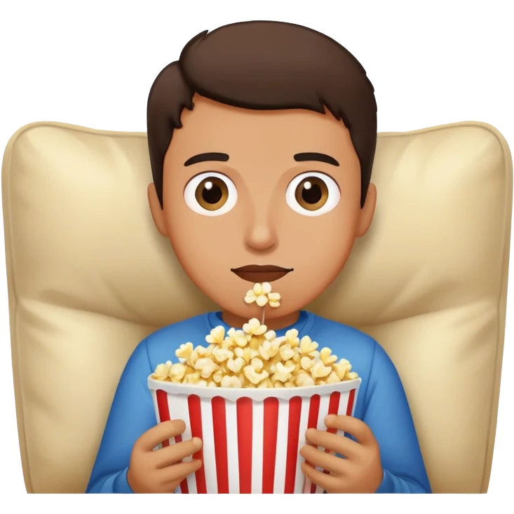 person watching TV with popcorn emoji