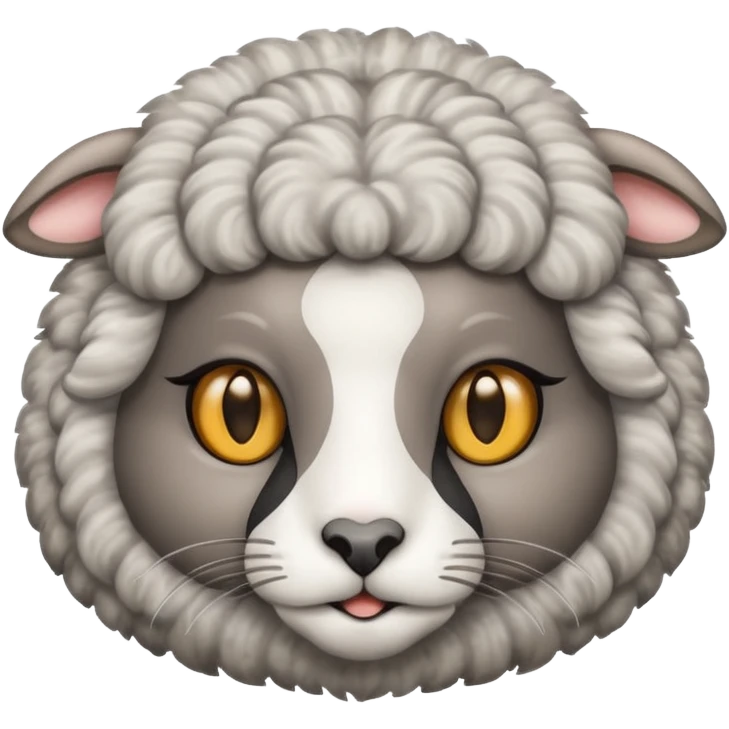 A sheep and cat hybrid  emoji