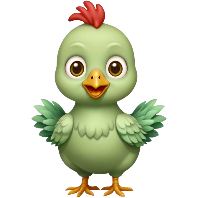 baby zombie riding a chicken caroon emoji