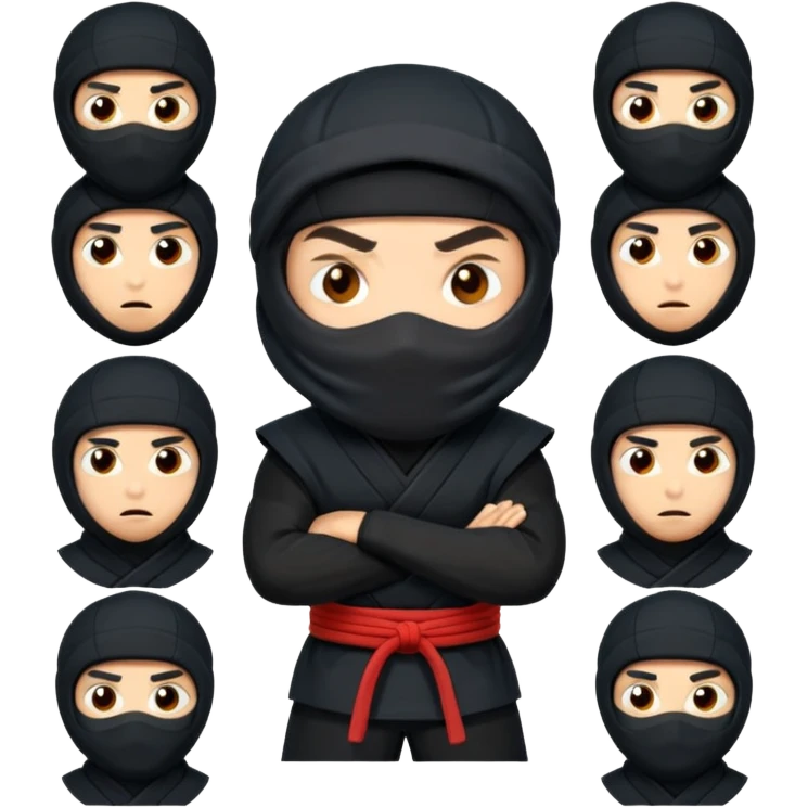 Ninja with different emotions emoji