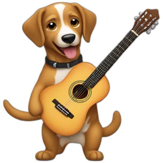 Perro tocando guitarra emoji