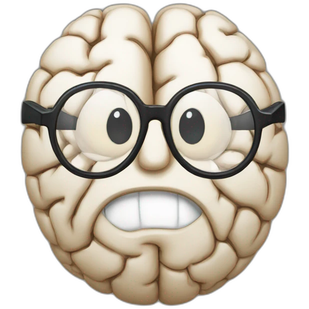 brain wearing glasses emoji