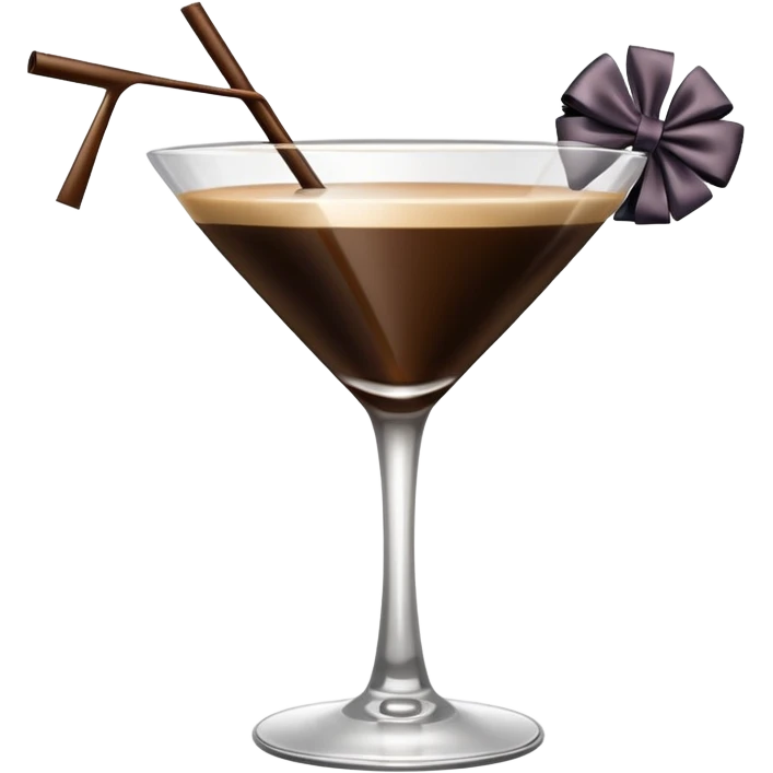 espresso martini with big Black Bow on martini على الكاس  emoji