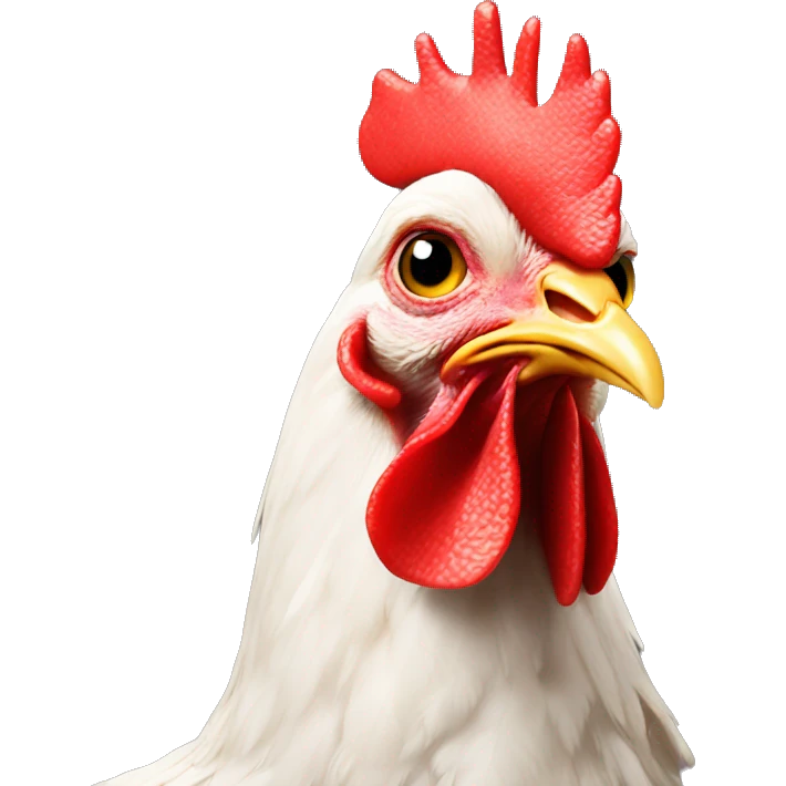 Chicken with a flower in his beak emoji