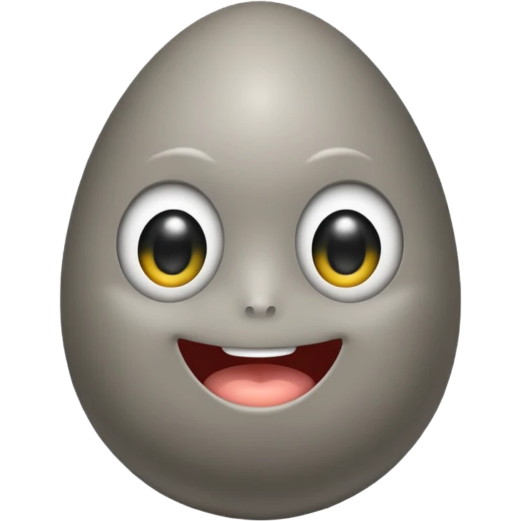 a stone egg, has two eyes, cute emoji