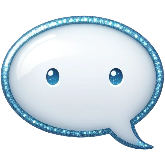 magical white speech bubble with sparkles and poof effect emoji