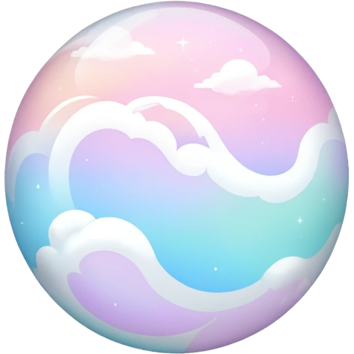 Pastel white divine glorious glowing celestial cloudy marble ball emoji