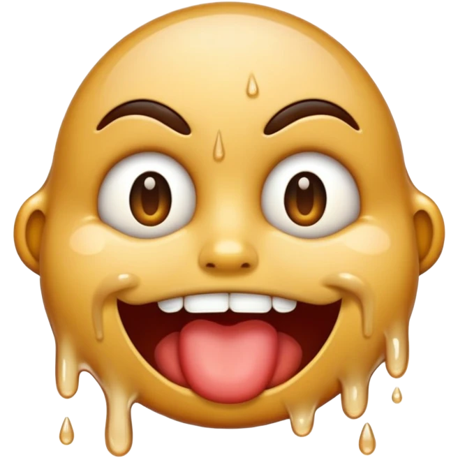 Creep emoji face with saliva on his face emoji