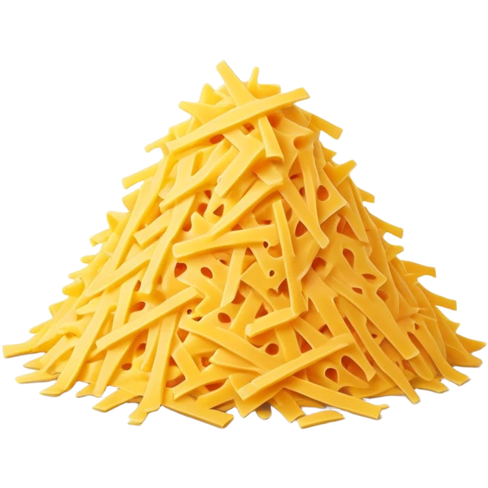 Pile of shredded yellow cheese emoji
