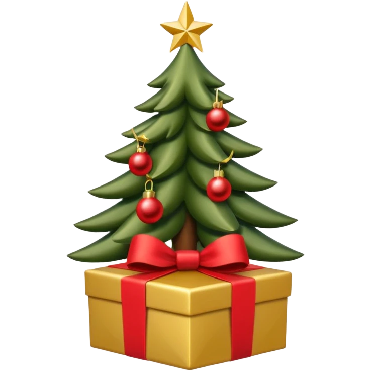 Weihnachtsgeschenk unter Weihnachtsbaum  emoji