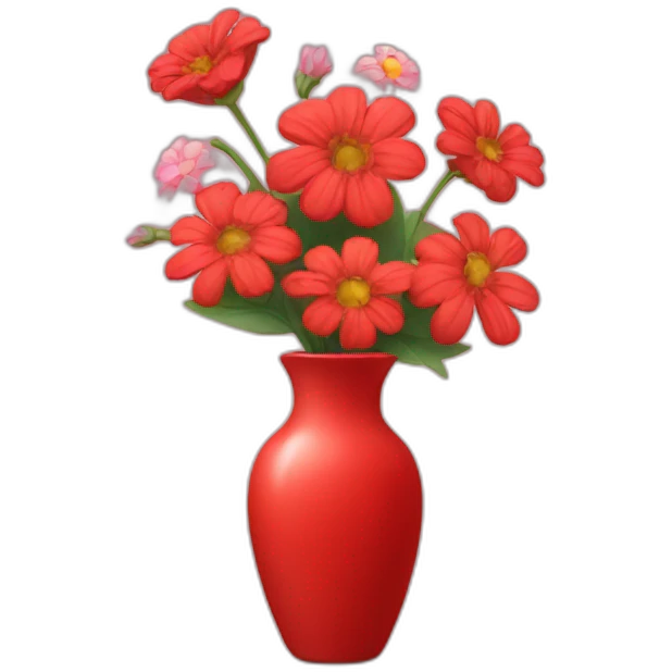 red vase with flowers emoji