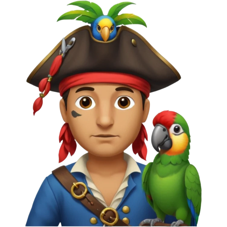 pirate and parrot emoji