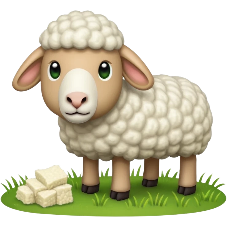 pixelated 2d sheep eating words "update" emoji