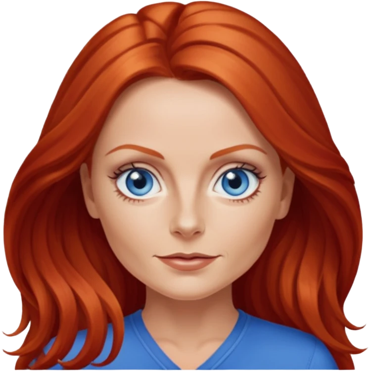 Geri Halliwell with blue eyes, long red hair emoji