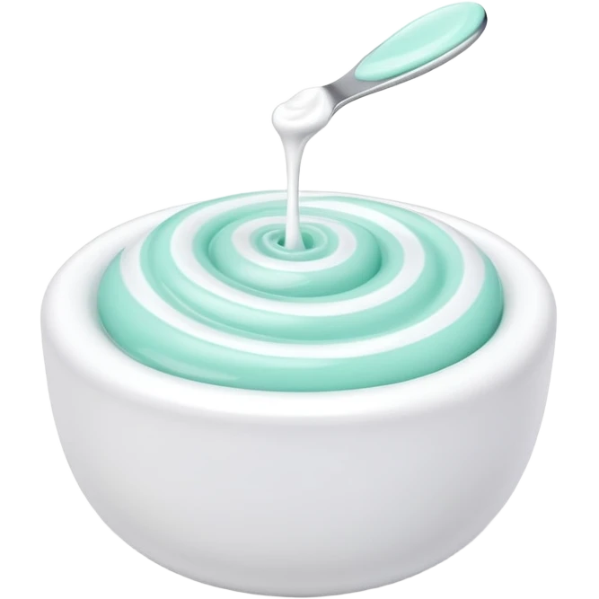 toothpaste swirl, glossy, fresh color white or mint green or striped, clean 3D, soft shadows, emoji scale emoji