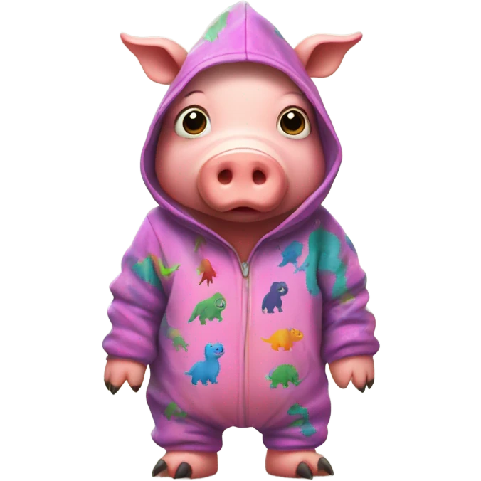Pig wearing a Dino onesie  emoji