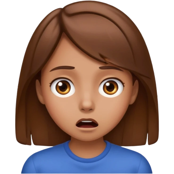Girl with Brown haar in shock emoji