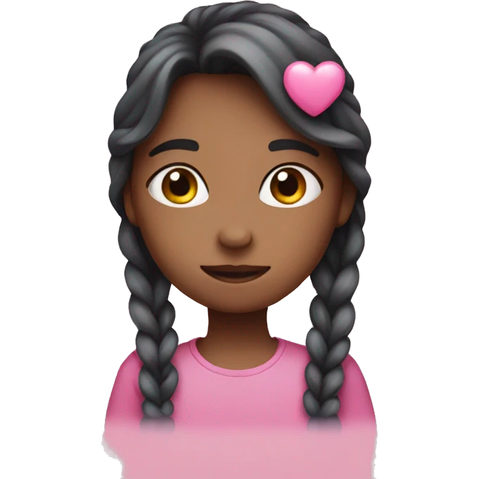 Pink with blue heart emoji