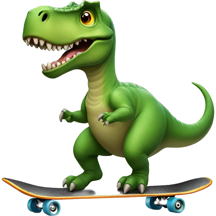 dinosaur riding a skateboard  emoji