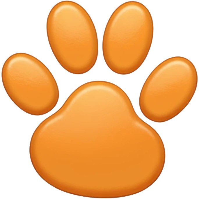 a very light pale pastel yellowy orange pawprint emoji