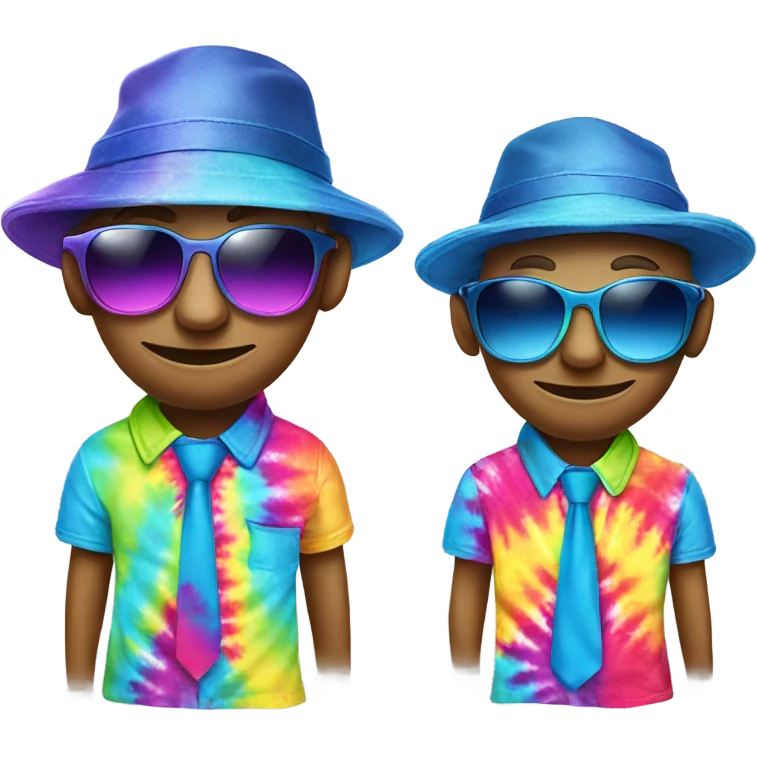 funny alien with hat and sunglasses wearing tye dye emoji