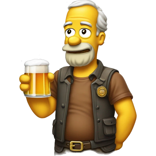 Homer  boit une bière emoji