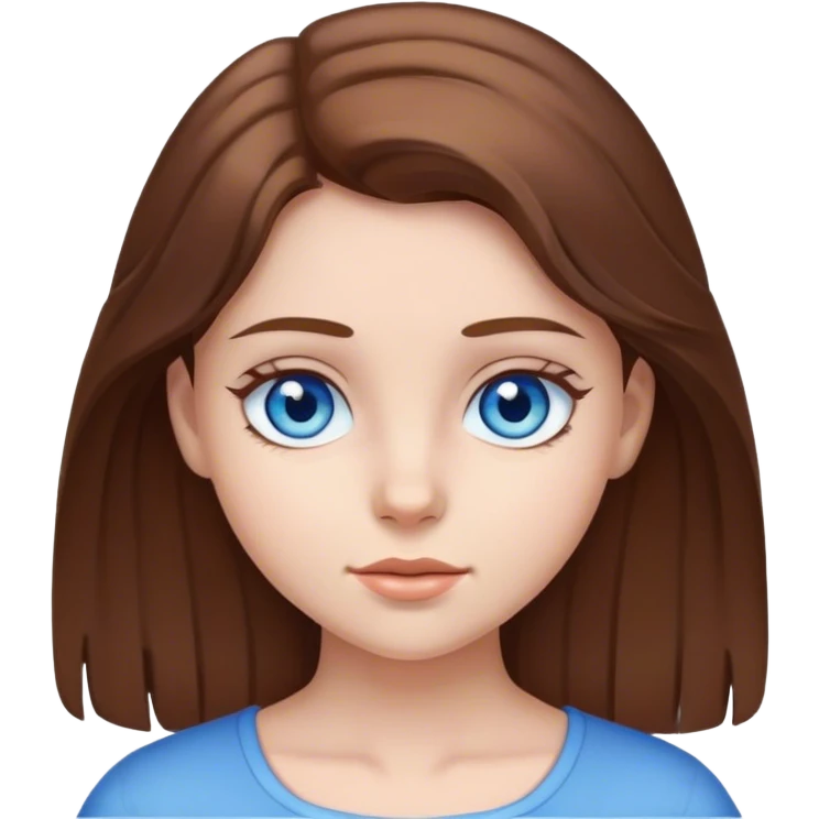 Mädchen jung, braune Haare und blaue Augen  emoji