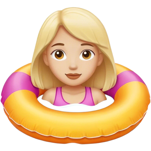 Girl with floatie emoji