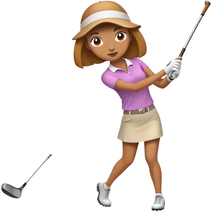 Woman swinging golf club  emoji