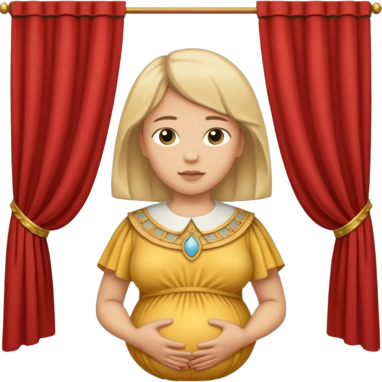 🫃 but with parted middle hair (curtains)  pregnant and in a roman collar  emoji