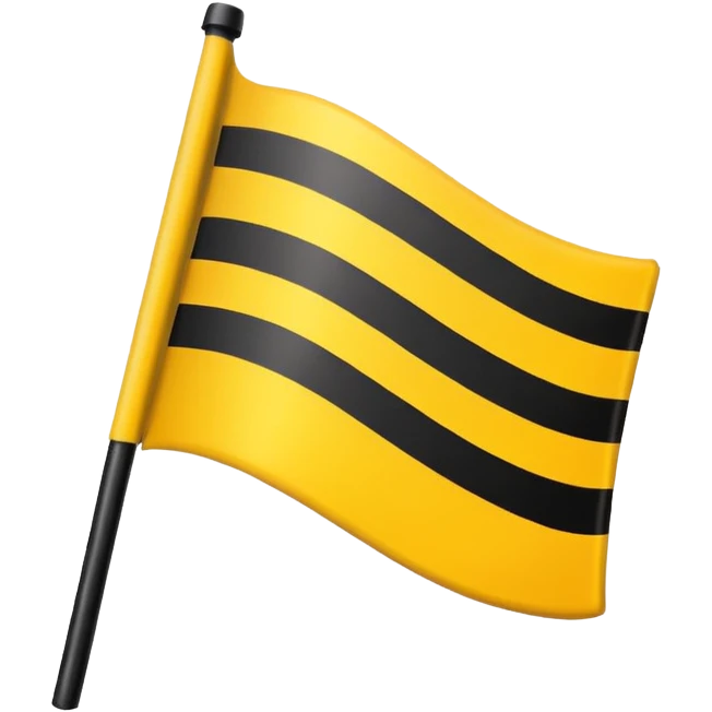 Create 2 yellow lined and 1 black lined flag emoji and put black line between yellow lines emoji