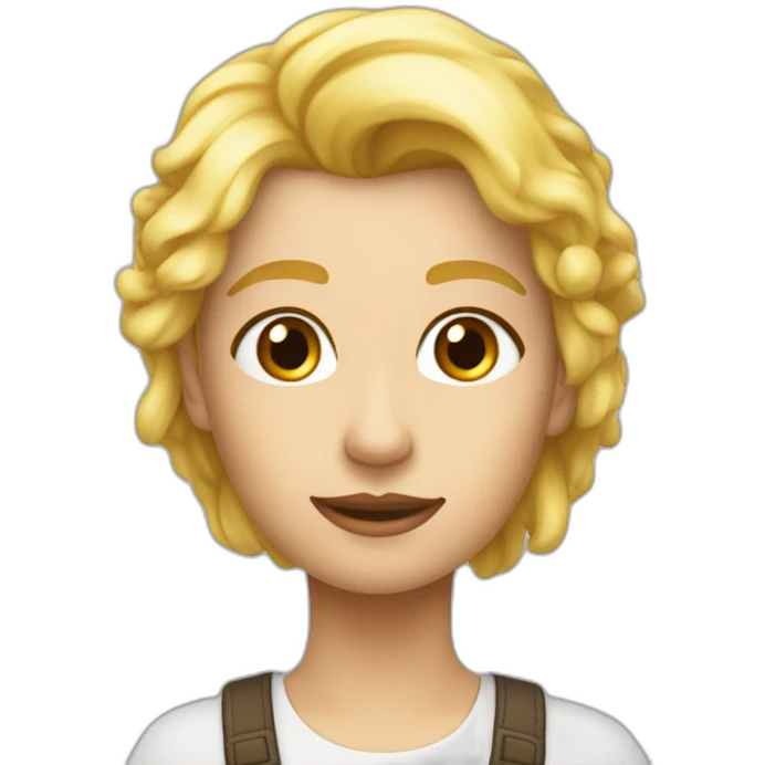 Blonďatá dívka s černým tričkem emoji