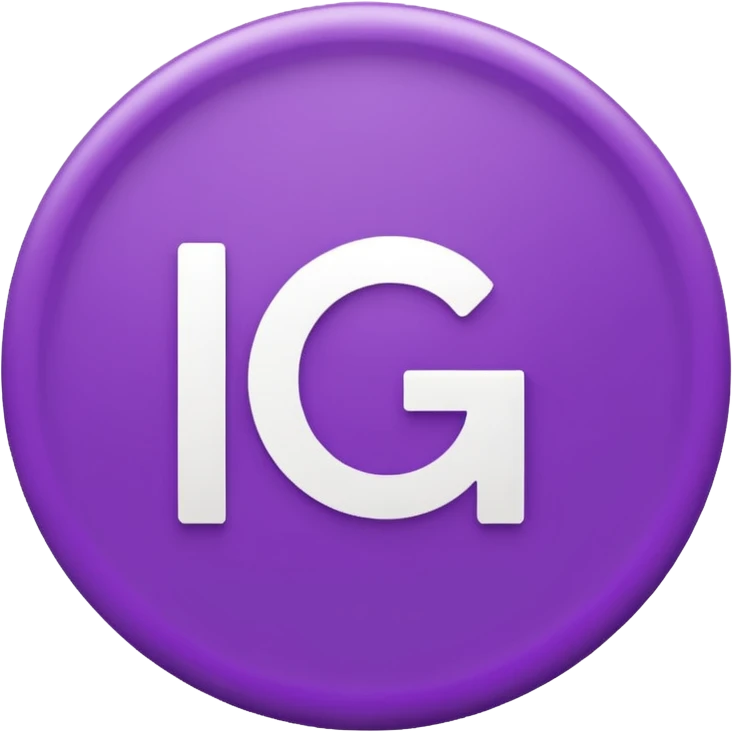 Purple circle 🟣 with letters iG in it emoji