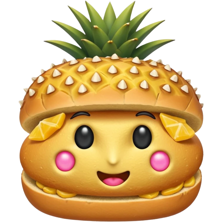 Pan con forma de piña con azúcar arriba emoji