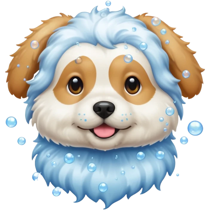 dog with soap bubbles emoji