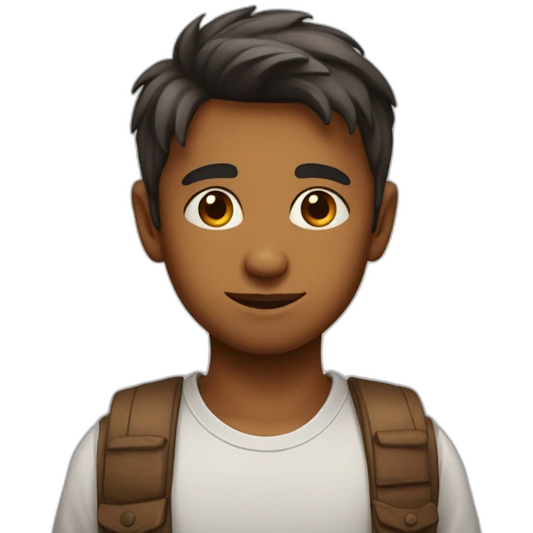 Boy with a light beard and tilak on forehead wearing shirt emoji