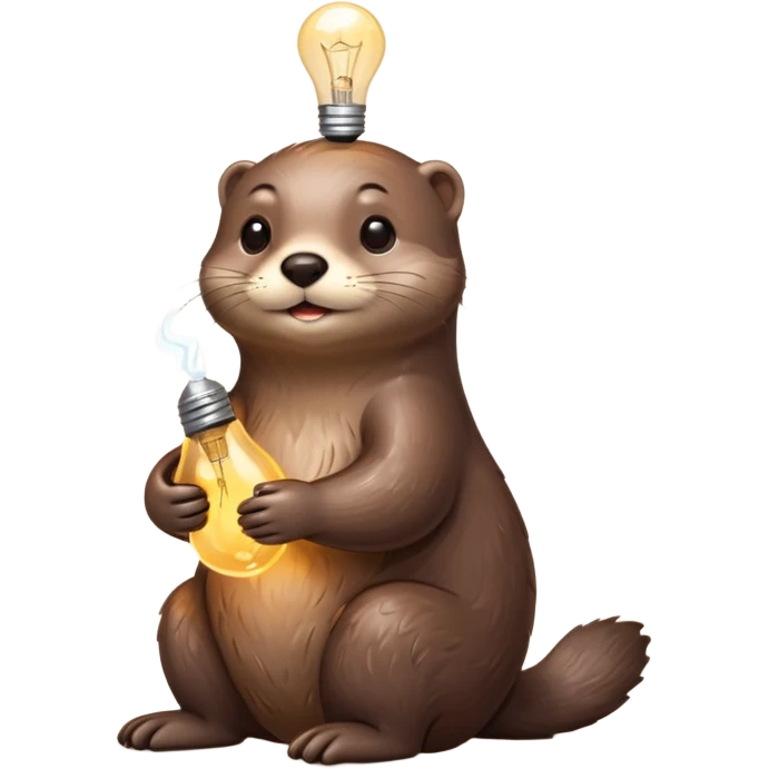 otter hugging one lightbulb emoji
