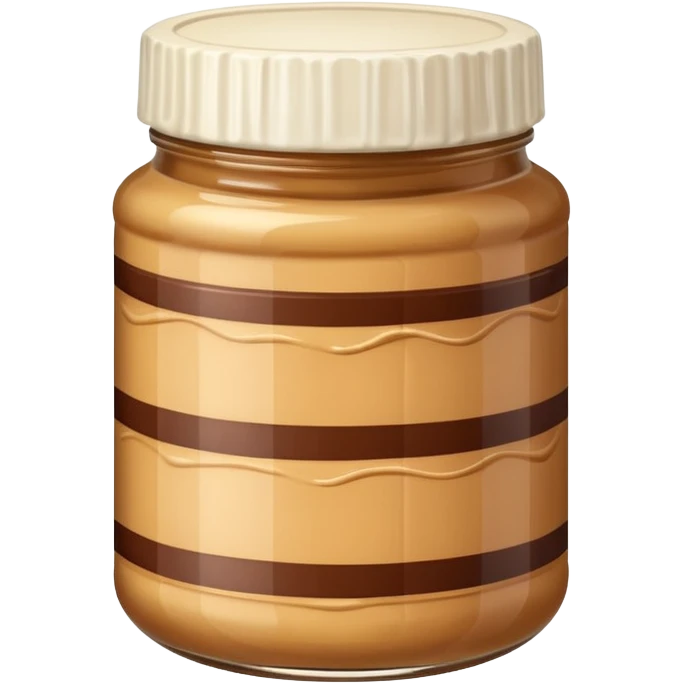 A jar of peanut butter with chocolate stripe emoji