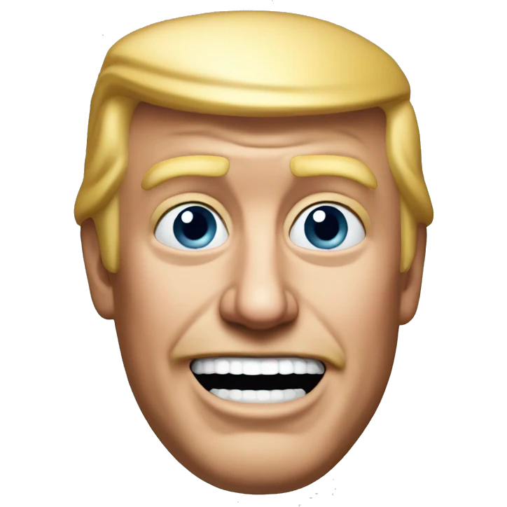happy trump photorealistic serious emoji