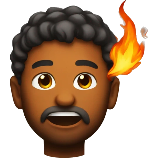 A fiery pit emoji