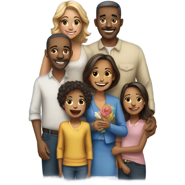 family and an engagement ring emoji