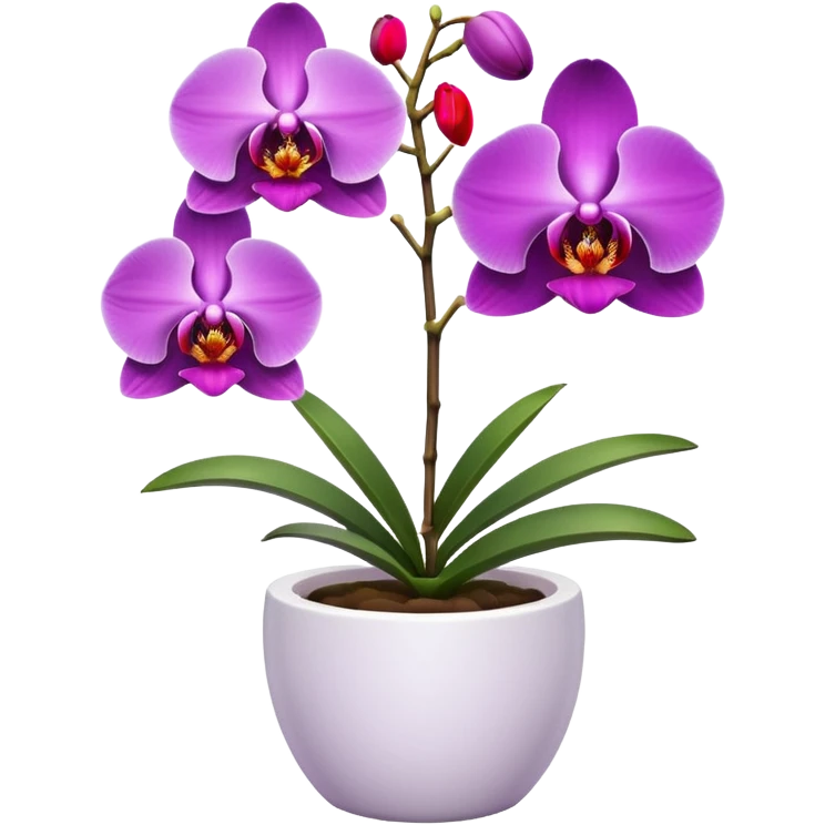 Purple Orchid in a white pot emoji
