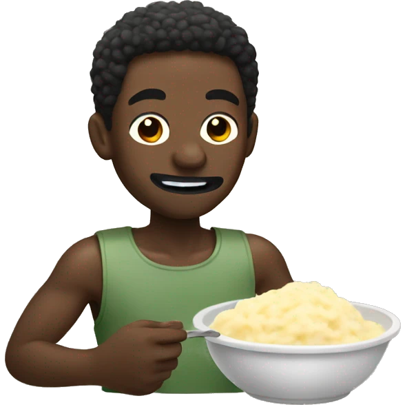 black man eating mash emoji